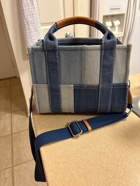 Denim Patchwork Mini Tote Purse